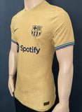 2022-2023 FC Barcelona Away Shirt Player Issue Authentic Gold Mint Size M