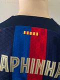 2022-2023 FC Barcelona Long Sleeve Home Shirt Raphinha Champions League Kitroom Player Issue Mint Condition Size L