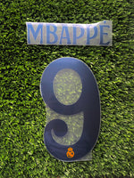 2024-2025 Mbappe Real Madrid Away Name Set and Number Champions and Cup Player Issue Avery Dennison