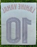 2025-2026 FC Barcelona Third Name Set and Number Lamine Yamal Player Issue Champions and Cup Textprint Adult Size