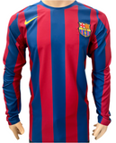 2005-2006 FC Barcelona Home Shirt Ronaldinho Gaucho Reissue Player Issue Authentic Long Sleeve Total 90