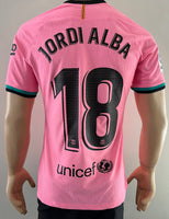 2020-2021 Barcelona Third Shirt Jordi Alba Player Issue Kitroom La Liga Version Size M