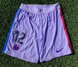 2021 - 2022 Barcelona FC Short Away Martin Braithwaite 12 La Liga Player Issue Kitroom Size L