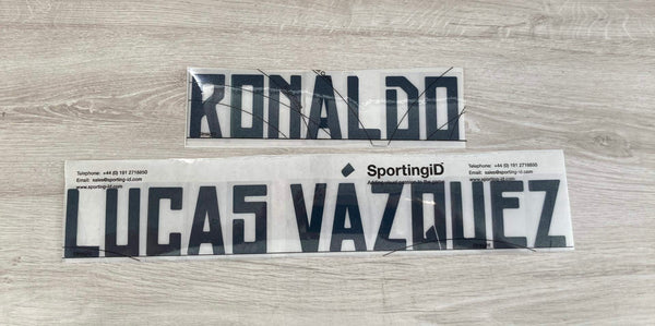 2015-2106 set de nombre y número Ronaldo (7) Y Lucas Vazquez (18)