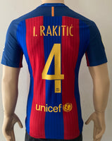 2016-2017 FC Barcelona Home Shirt Ivan Rakitic Player Issue Kitroom Spain Supercup Mint Size M