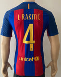2016-2017 FC Barcelona Home Shirt Ivan Rakitic Player Issue Kitroom Spain Supercup Mint Size M