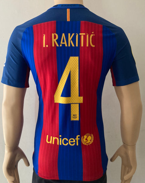 2016-2017 FC Barcelona Home Shirt Ivan Rakitic Player Issue Kitroom Spain Supercup Mint Size M