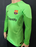 2022-2023 FC Barcelona Long Sleeve Goalkeeper Shirt Astralaga Champions League Kitroom Player Issue Mint Condition Size L