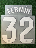 2023-2024 FC Barcelona Home Name Set and Number Fermin Lopez LaLiga Textprint