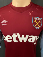 2023-2024 West Ham United Long Sleeve Home Shirt Edson Álvarez Europa League Kitroom Player Issue Mint Condition Size M