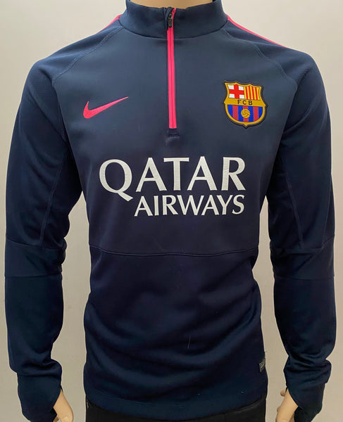 2014-2015 FC Barcelona Training Drill Top Pre Owned Size L