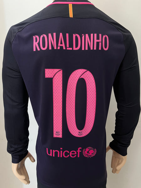 2016-2017 FC Barcelona Away Shirt Long Sleeve La Liga Ronaldinho