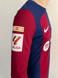 2023-2024 FC Barcelona Home Shirt Lamine Yamal Player Issue Kitroom Long Sleeve Pre Owned Size M (Fitted)