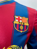 2009-2010 FC Barcelona Home Shirt Lionel Messi Long Sleeve LaLiga Sextuple Pre Owned Size S