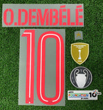 2025-2026 Paris Saint Germain Name Set, Number, Star and Patches Kit Fourth Ousmane Dembele  Champions League MonBlason