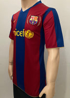 2007-2008 FC Barcelona Home Shirt Henry Player Issue Kitroom Champions Pre Owned Size L