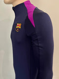 2025-2026 FC Barcelona Home Drill Top Training Player Issue Kitroom Navy Blue Size S