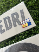 2025-2026 FC Barcelona Away Name Set and Number Pedro Gonzalez “Pedri” Champions and Cup Textprint