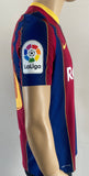 2020-2021 FC Barcelona Home Shirt Lionel Messi Player Issue Authentic LaLiga Farewell Pre Owned Size S