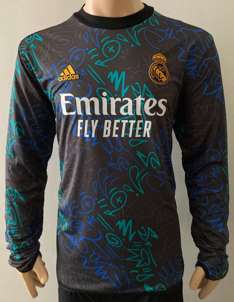 2021-2022 Real Madrid CF Player Issue Pre-Match Training Top Lucas Vazquez Champions League Kitroom Player Issue Pre Owned Size M