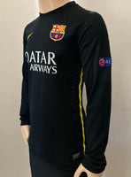 2013-2014 FC Barcelona Third Shirt Messi Player Issue Kitroom Long Sleeve Champions League Mint Size L