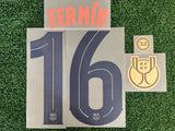 2025-2026 FC Barcelona Away Name Set and Number Fermin Lopez Player Issue Cup Stahls TextPrint