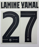 2023 2024 Barcelona FC LAMINE YAMAL 27 Third Shirt Name Set and Number Player Issue UCL/Copa del Rey Adult Size TextPrint
