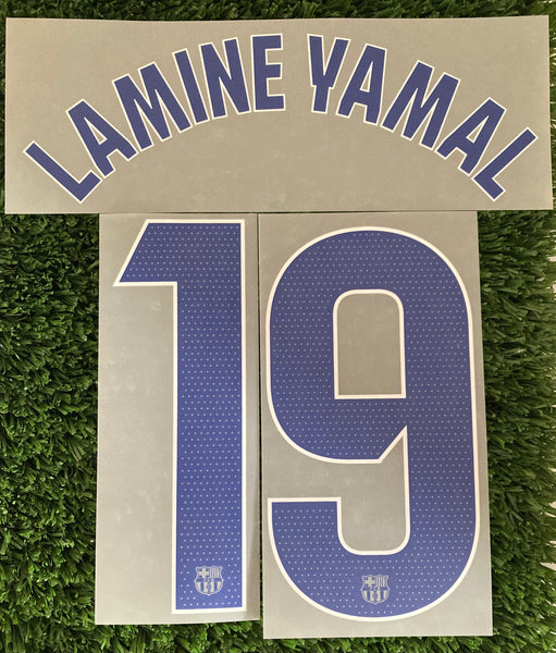 2024-2025 Lamine Yamal 19 FC Barcelona Third kit Name Set and Number La Liga Player Issue TextPrint