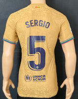 2022-2023 Barcelona Away Shirt Sergio Player Issue Kitroom La Liga Size L