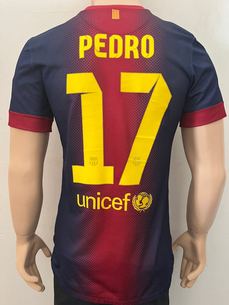 2012-2013 FC Barcelona Player Issue Home Shirt Pedro Rodríguez Pre Owned Size M