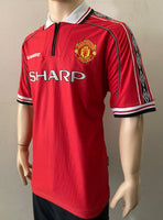 1998-2000 Manchester United Home Shirt Treble Pre Owned Size XL