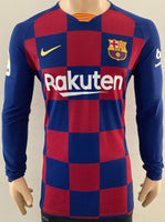 2019-2020 FC Barcelona Long Sleeve Home Shirt Messi La Liga Kitroom Player Issue New BNWT Size Large