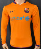 2006 2007 Barcelona FC Away Shirt Messi 19 Long Sleeve Size S