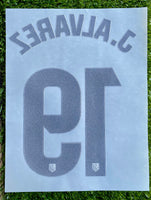 2025-2026 Atlético de Madrid Third Name Set and Number Julián Álvarez League Textprint
