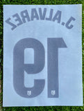 2025-2026 Atlético de Madrid Third Name Set and Number Julián Álvarez League Textprint