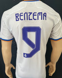 2021-2022 Real Madrid CF Home Shirt Karim Benzema Final Paris Champions Pre Owned Size M