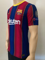 2020-2021 FC Barcelona Home Shirt Lionel Messi Player Issue Authentic Champions Pre Owned Size M