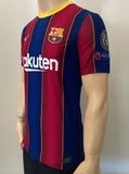 2020-2021 FC Barcelona Home Shirt Lionel Messi Player Issue Authentic Champions Pre Owned Size M