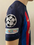 2022-2023 FC Barcelona Home Shirt Koundé Champions League Kitroom Player Issue Mint Condition Size L