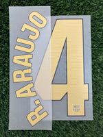 2024-2025 Ronald Araujo 4 FC Barcelona Home Name Set and Number La Liga Player Issue TextPrint