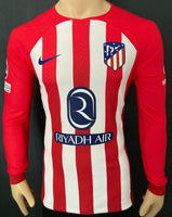 2023-2024 Atletico Madrid Griezmann Home Shirt Kitroom Player Issue Long Sleeve Champions Mint Condition Size M