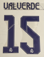 2021 2022 Real Madrid Home Name Set VALVERDE 15 Avery Dennison Player Issue champions league