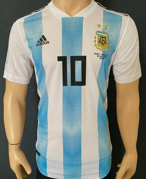 2018-2019 Argentina Home Shirt  Lionel Messi Player Issue Authentic World Cup vs France New BNWT Size M