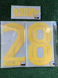 2025-2026 FC Barcelona Home and Fourth Name Set and Number Roony Bardghji Player Issue Cup and Champions Stahls TextPrint