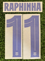 2024-2025 Raphinha 11 FC Barcelona Third kit Name Set and Number Champions League Cup Player Issue TextPrint