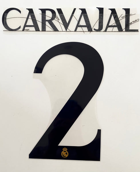 2023 2024 Real Madrid Home Name Set CARVAJAL 2 Player Issue Avery Dennison for adult