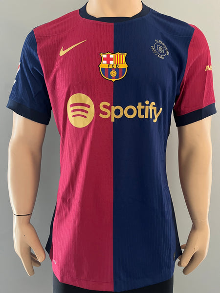 2024-2025 FC Barcelona Home Shirt Lewandowski 125th Anniversary Player Issue Kitroom Mint Size L