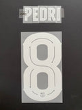 2023 2024 Barcelona FC PEDRI 8 Home Shirt Name Set and Number Player Issue UCL/ Copa del Rey Adult Size TextPrint