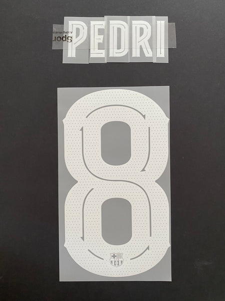 2023 2024 Barcelona FC PEDRI 8 Home Shirt Name Set and Number Player Issue UCL/ Copa del Rey Adult Size TextPrint