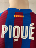 2021-2022 FC Barcelona Long Sleeve Home Shirt Piqué Supercopa de España Kitroom Player Issue Mint Condition Size L